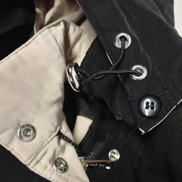 NAUTICA Women's Black Sailing Design Removable Hooded Jacket Weathergear Size S - Picture 6 of 9